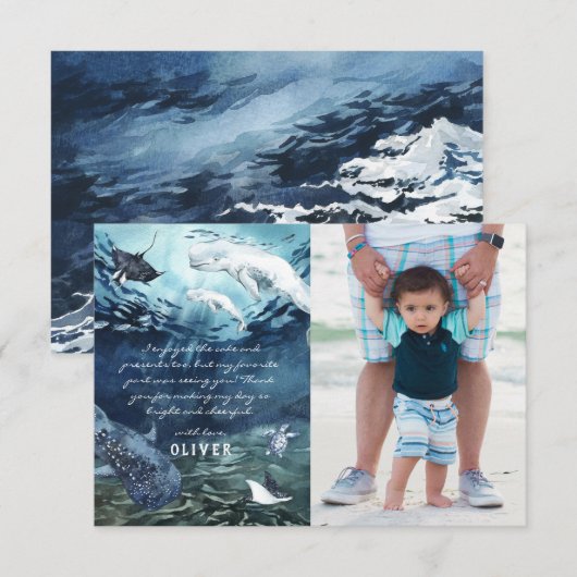 Beluga Whale Ocean | Foto bedankt (Voorkant / Achterkant)