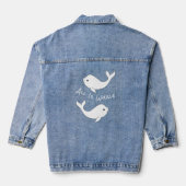 Beluga Whale Pun Denim Jacket (Verso)