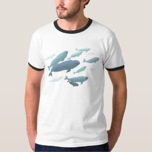 Beluga Whale Ringer T-Shirt White Whale Art Shirte