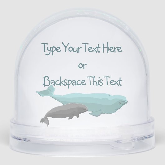 Beluga Whale Snow Globe Custom Whale Snow Globe (Arrière)
