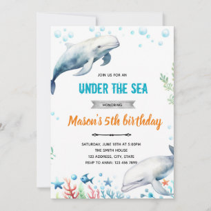 Beluga Whale verjaardagsuitnodiging Kaart