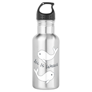 Beluga Whale Water Fles (Donkere tekst)