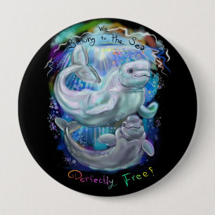 Beluga Whales Ronde Button 4,0 Cm
