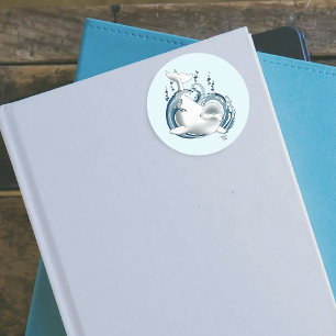Belugawalvis Blauw Ronde Sticker