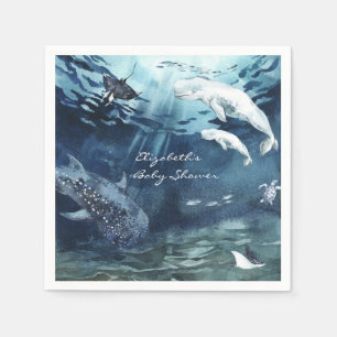 Belugawalvis Oceaan Baby Shower Servetten