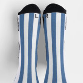 Bemande sokken blauw & witte streep (Top)