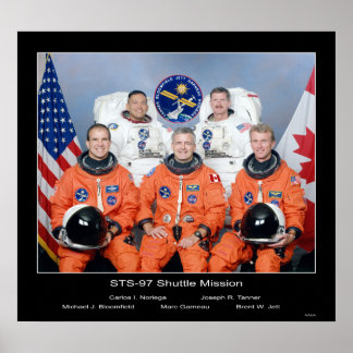Bemanner van de NASA STS-97 Shuttle Poster