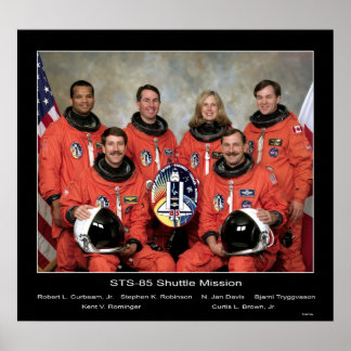 Bemanner van de STS-85 Shuttle Mission... Poster