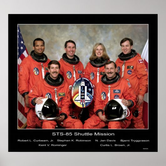 Bemanner van de STS-85 Shuttle Mission... Poster (Voorkant)