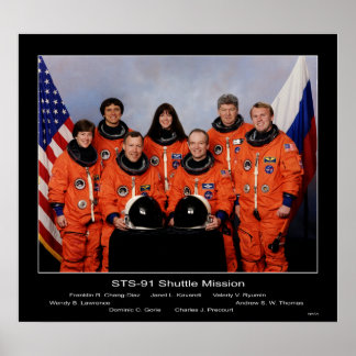 Bemanner van de STS-91 Shuttle Mission... Poster