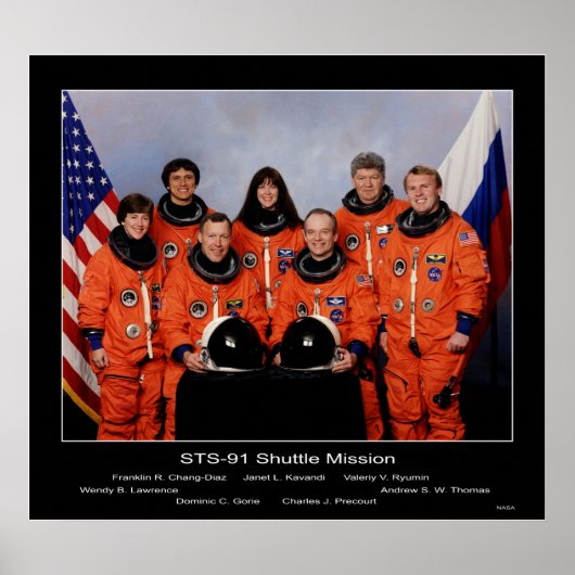 Bemanner van de STS-91 Shuttle Mission... Poster (Voorkant)