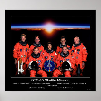 Bemanner van de STS-95 Shuttle-missie Poster