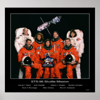 Bemanner van de STS-96 Shuttle-missie Poster