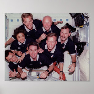 Bemanner van Space Shuttle Discovery (STS-95) Poster