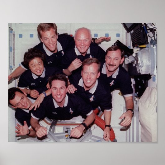 Bemanner van Space Shuttle Discovery (STS-95) Poster (Voorkant)