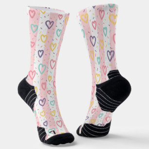 Bemanning sokken roze & witte streep kleurrijke ha