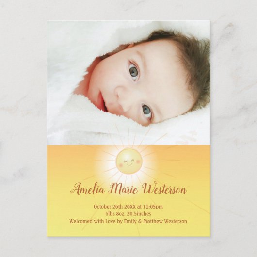 Bemanningsaankondiging van Little Ray of Sunshine Briefkaart (Voorkant)