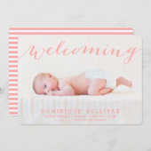 Bemanningsaankondiging van whimsical Pink Script P Aankondiging (Voorkant / Achterkant)