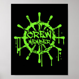 Bemanningslid Schip Stuurwiel Graffiti Spray Pret Poster