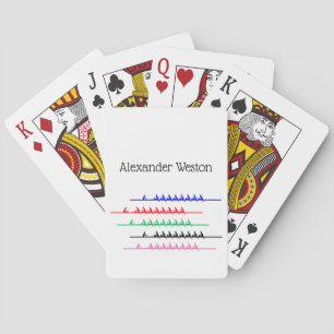 Bemanningsrace Roeiers Roeien - Tot vijf boten Pokerkaarten