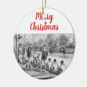  bemanningsroeiers in de boot aan de haven keramisch ornament (Links)