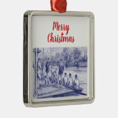  bemanningsroeiers in de boot aan de haven metalen ornament (Rechts)