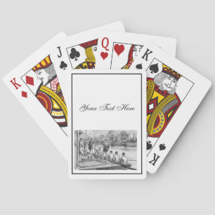  bemanningsroeiers in de boot aan de haven pokerkaarten