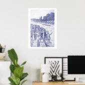 bemanningsroosters met veel toeschouwers blauw poster (Thuiskantoor)