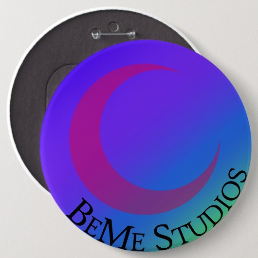 BeMe Studios Logo Ronde Button 6,0 Cm (Voorkant /achterkant)