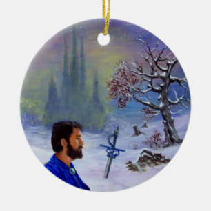 BEMIDDELING VAN EEN KNACHT KERAMISCH ORNAMENT