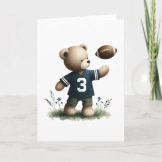 Beminnelijke Teddy Bear Football Speler Blank Groe Kaart