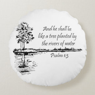 Bemoedigende Schrift Psalm 1:3 Rond Kussen