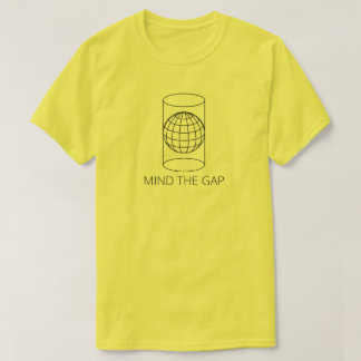 Bemoei de kloof (cilindrische projectie - licht) t-shirt