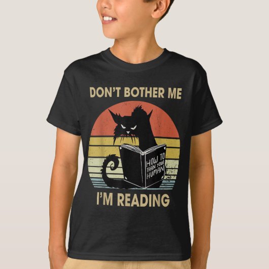 Bemoei me niet dat ik cat Reading Books lees T-shirt (Voorkant)