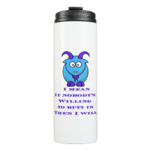 Bemoeizieke BILLY geit T-shirts mokken stickers Thermosbeker