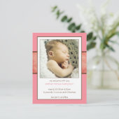 Bemonstering Amber Birth kondiging Aankondigingskaart (Staand voorkant)