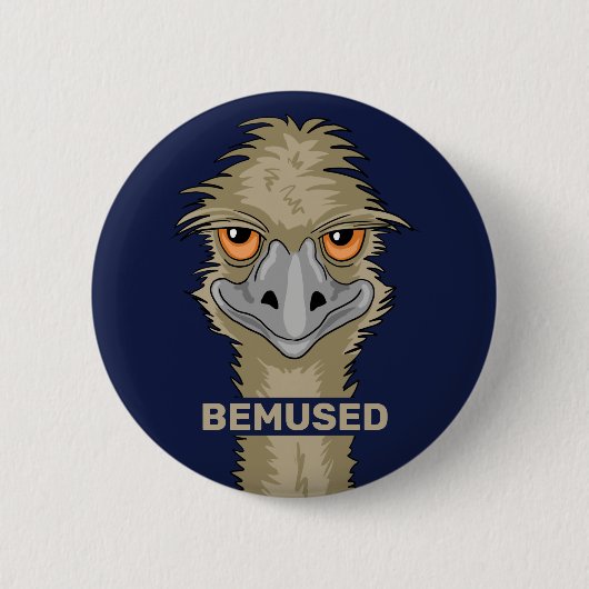 Bemused Funny Emu Pun Ronde Button 5,7 Cm (Voorkant)
