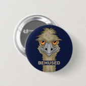 Bemused Funny Emu Pun Ronde Button 5,7 Cm (Voorkant /achterkant)