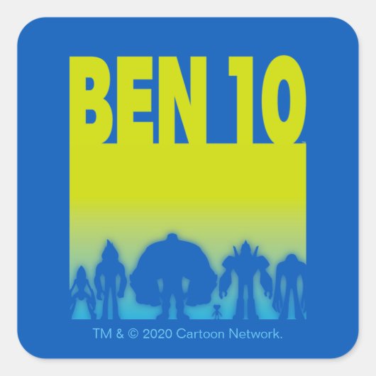 Ben 10 Alien Line-up Logo Vierkante Sticker (Voorkant)