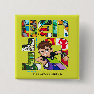 Ben 10 Alien Logo Vierkante Button 5,1 Cm