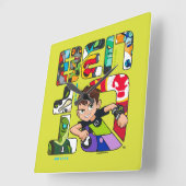 Ben 10 Alien Logo Vierkante Klok (Hoek)