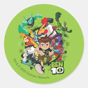 Ben 10 Alien Rush Graphic Ronde Sticker
