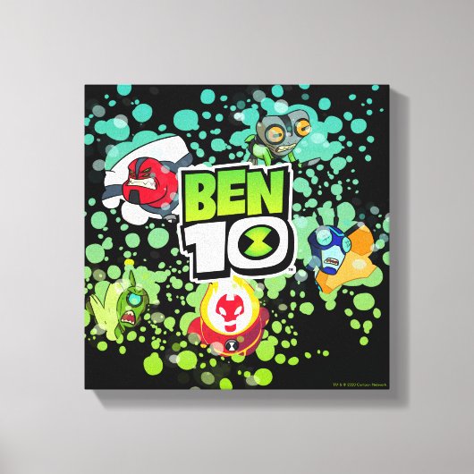 Ben 10 Alien Vormen Bubble Grafisch Canvas Afdruk (Voorkant)