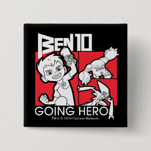 Ben 10 Going Hero Vierkante Button 5,1 Cm