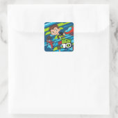 Ben 10 Overflow DNA Transformatie Vierkante Sticker (Tas)