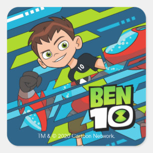 Ben 10 Overflow DNA Transformatie Vierkante Sticker