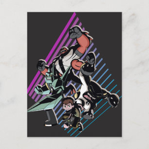 Ben 10 Retro Alien Group Graphic Uitnodiging Briefkaart