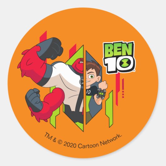 Ben 10 Vier Arms DNA Transformatie Ronde Sticker (Voorkant)
