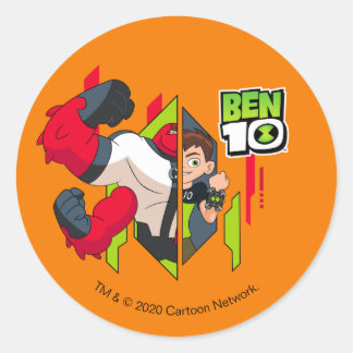 Ben 10 Vier Arms DNA Transformatie Ronde Sticker