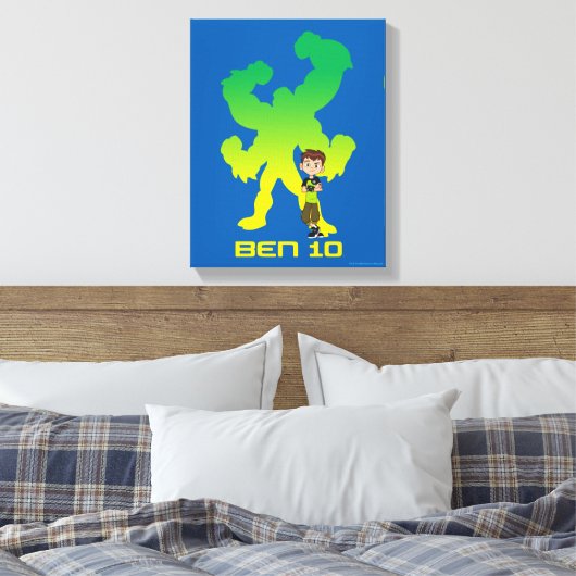 Ben 10 & Vier Arms Shadow Canvas Afdruk (Insitu (Slaapkamer))